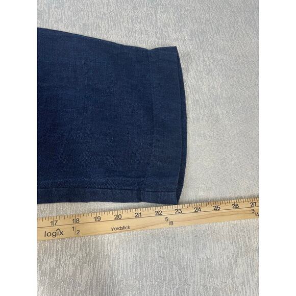 Pure Jill J Jill Indigo Pull-On Linen Pants sz XL NWT resort wear natural fiber - Picture 4 of 7